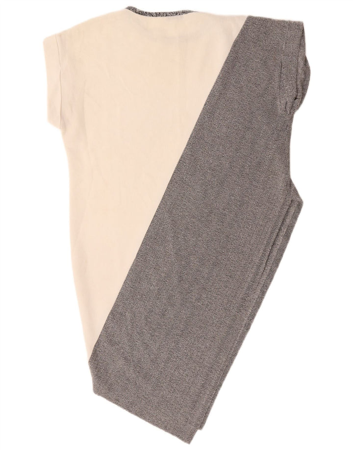 Zara Robe asymétrique pour femme UK 16 Large White Colourblock