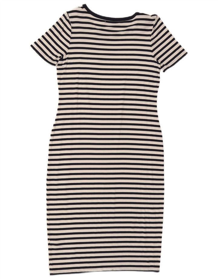 Marks & Spencer Robe fourreau pour femme UK 12 Viscose rayée bleu marine moyen