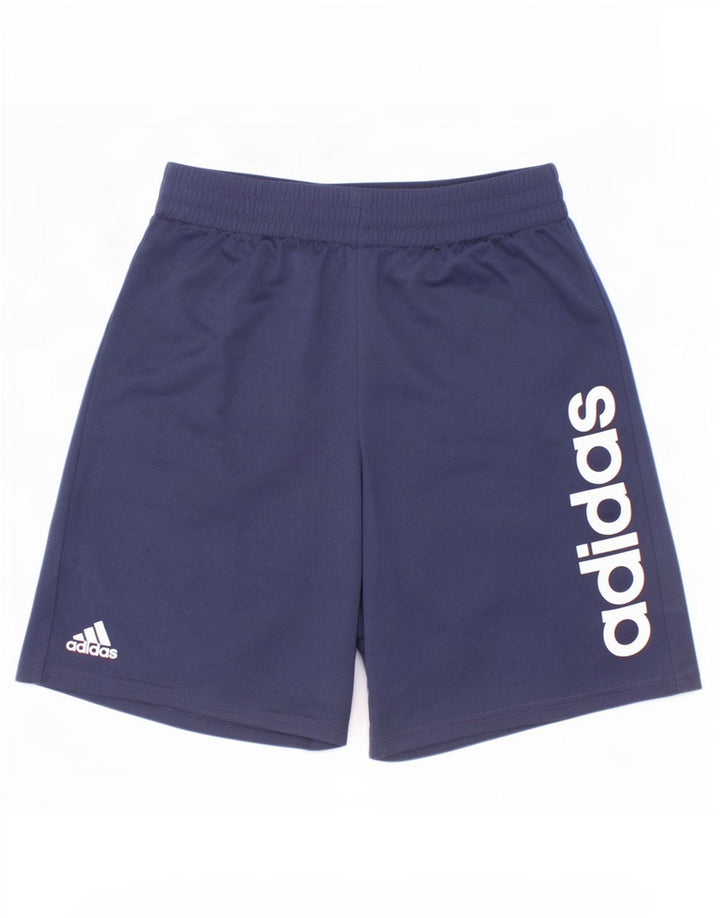 Adidas Short de Sport Graphique Garçon 10-11 Ans Bleu Marine Moyen Polyester
