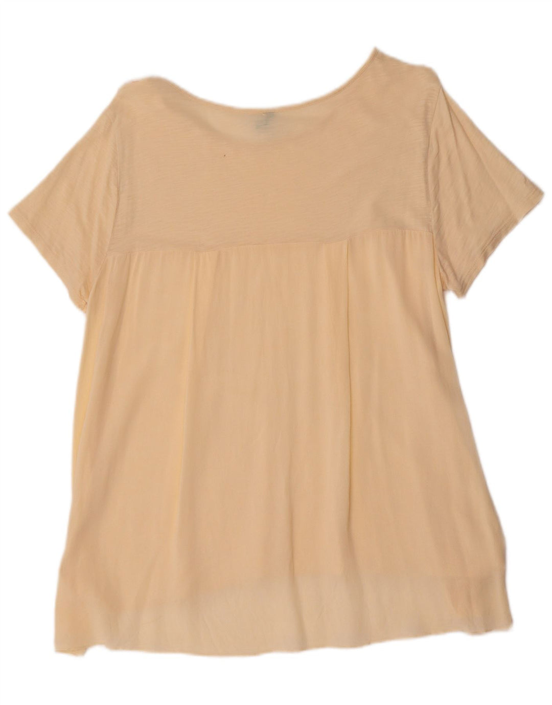BENETTON T-Shirt Femme UK 16 Large Beige