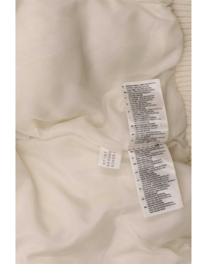 Adidas Veste matelassée graphique pour femme UK 10 Small Blanc Polyester