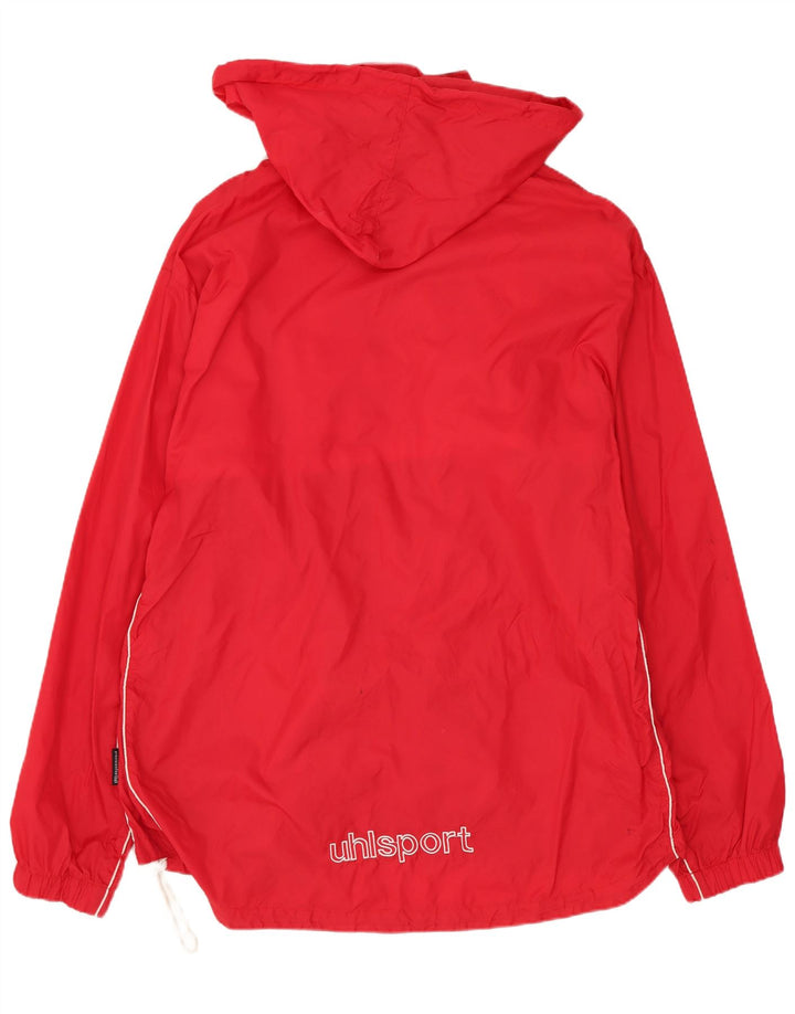 Uhlsport Veste de pluie à capuche pour homme UK 40 Large Rouge Polyester