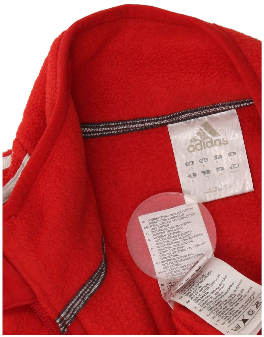 Adidas Veste polaire pour homme UK 34 XS Rouge Polyester