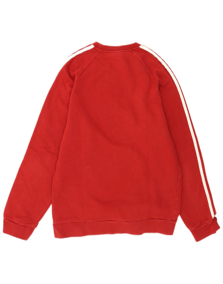 Adidas Sweat-shirt pour homme en coton color block Rouge Taille S