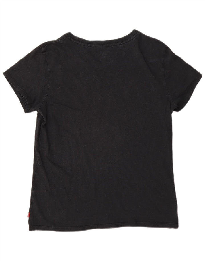 Levi's T-Shirt Graphique Femme UK 14 Noir Moyen