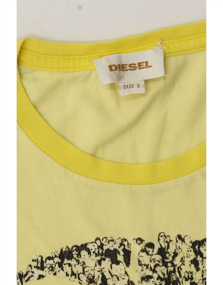 DIESEL T-Shirt Graphique Homme Petit Jaune Colourblock
