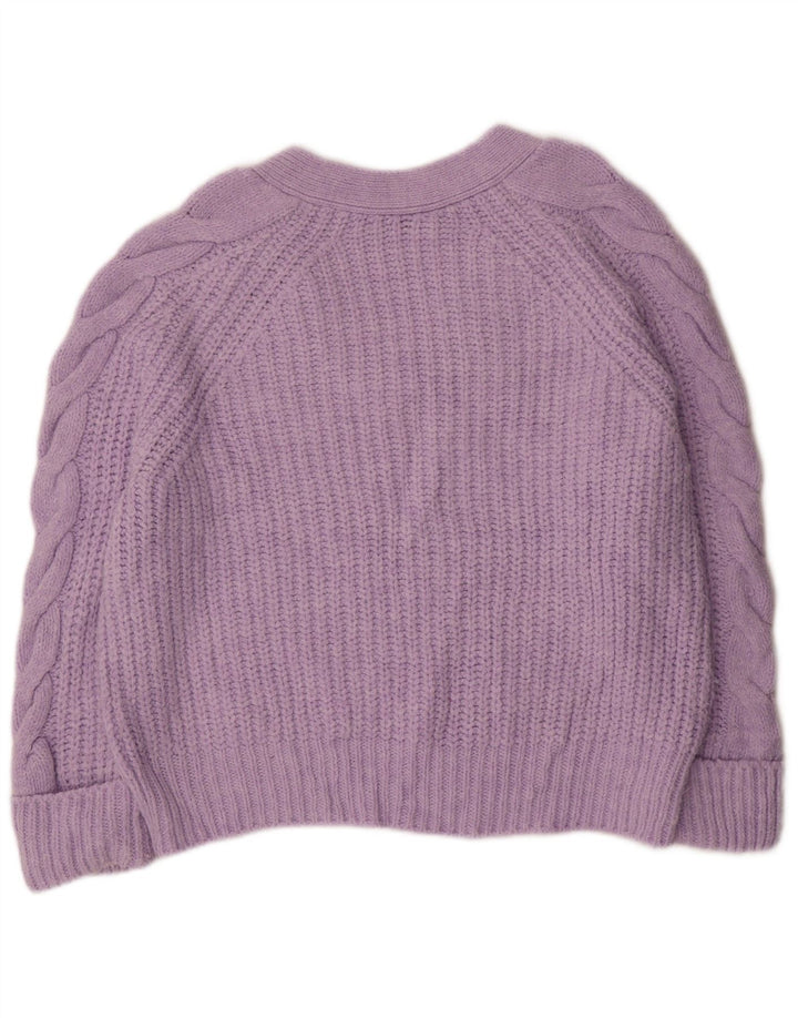 Marks & Spencer Pull surdimensionné à col en V pour femme UK 14 Violet moyen