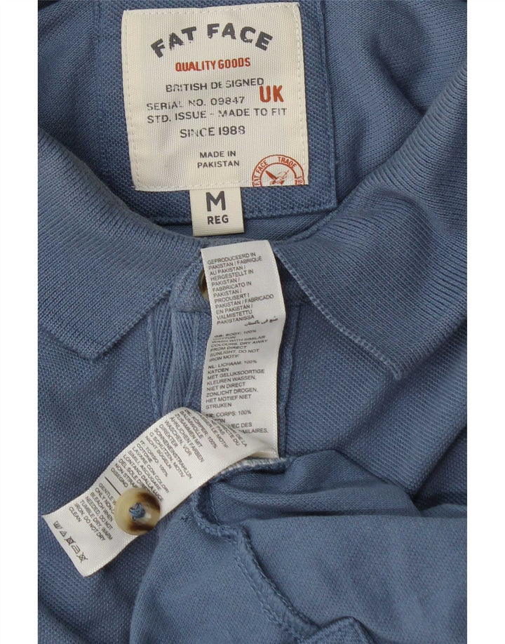 Fat Face Polo à Manches Longues Homme Bleu Moyen Coton