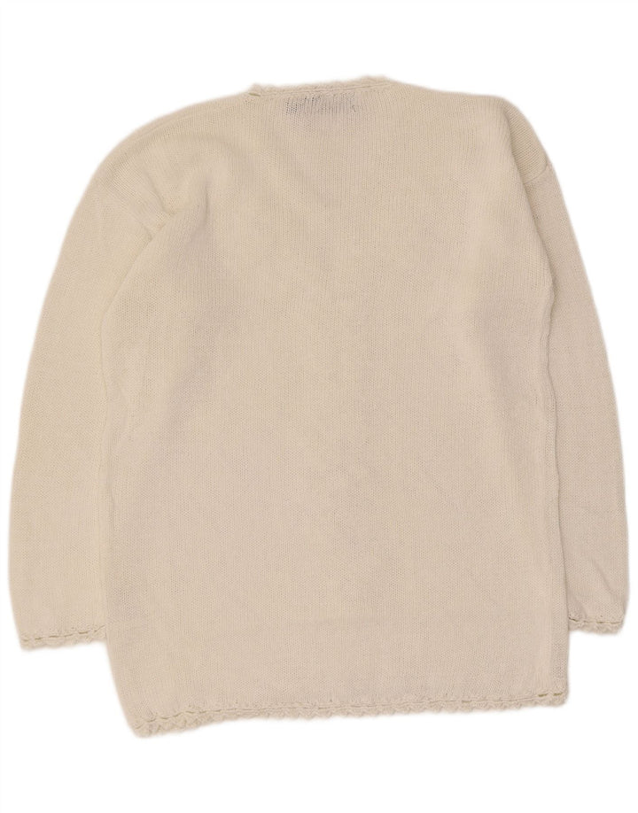 Hannah Pull col V pour femme Taille unique Blanc Ramie