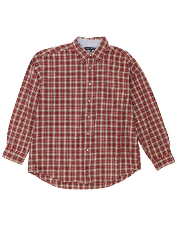 Tommy Hilfiger Chemise Homme XL Rouge Carreaux Coton