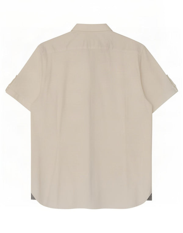 Ted Baker Chemise à manches courtes pour homme Taille 6 2XL Coton blanc