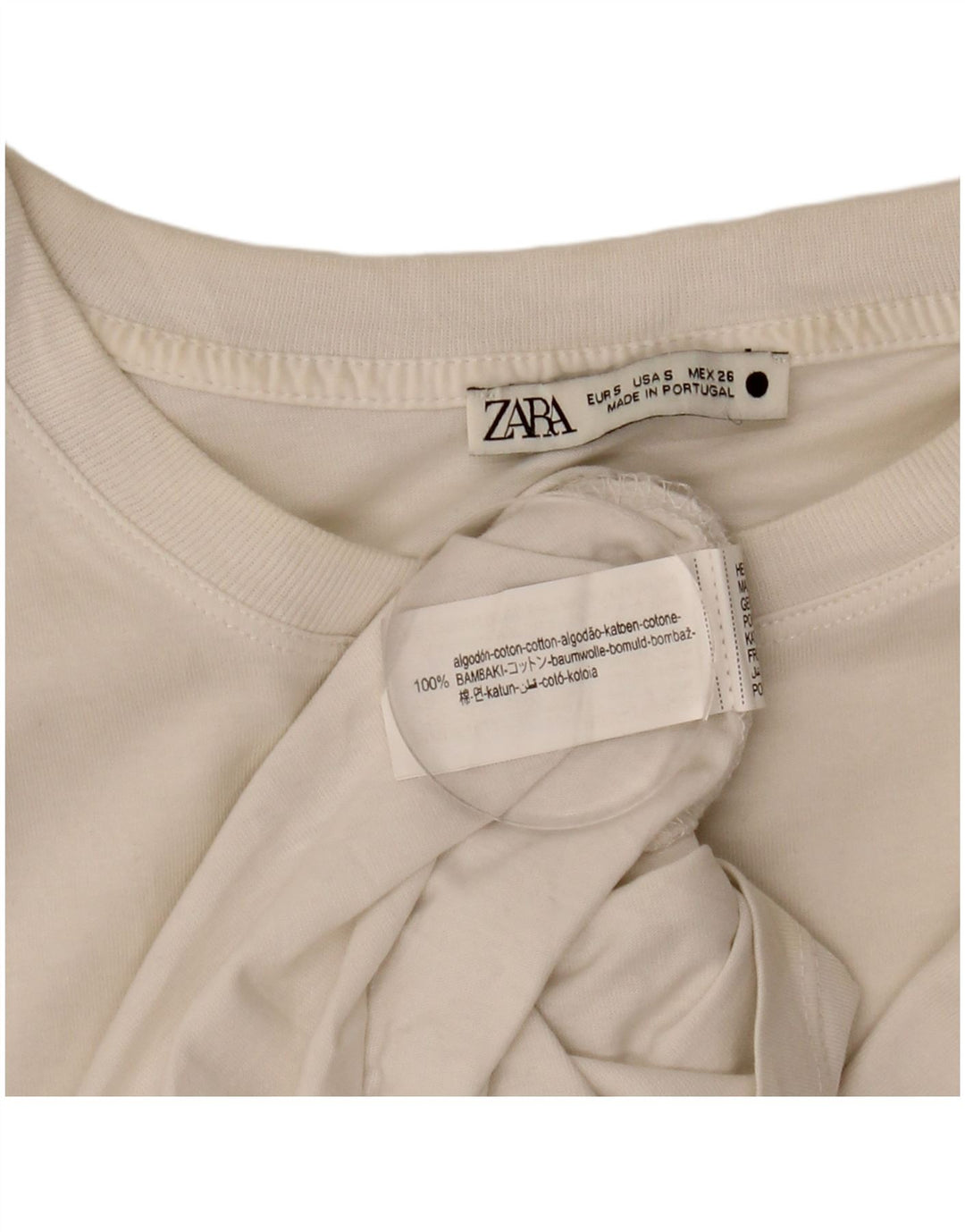 Zara Femme Débardeur UK 10 Petit Coton Blanc