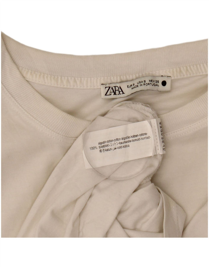 Zara Femme Débardeur UK 10 Petit Coton Blanc