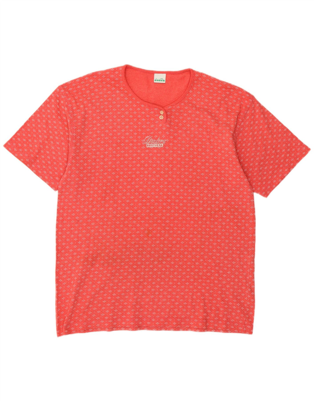 DIADORA T-Shirt Femme UK 14 Coton Géométrique Rose Moyen