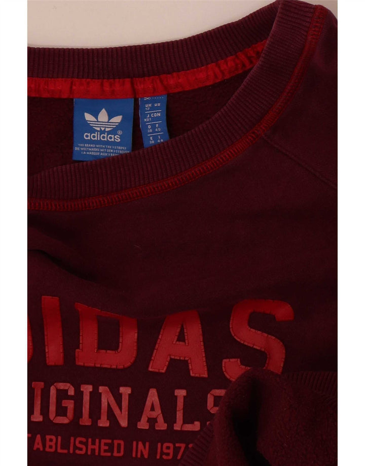 Adidas Sweat-shirt graphique pour femme UK 12 Bordeaux moyen