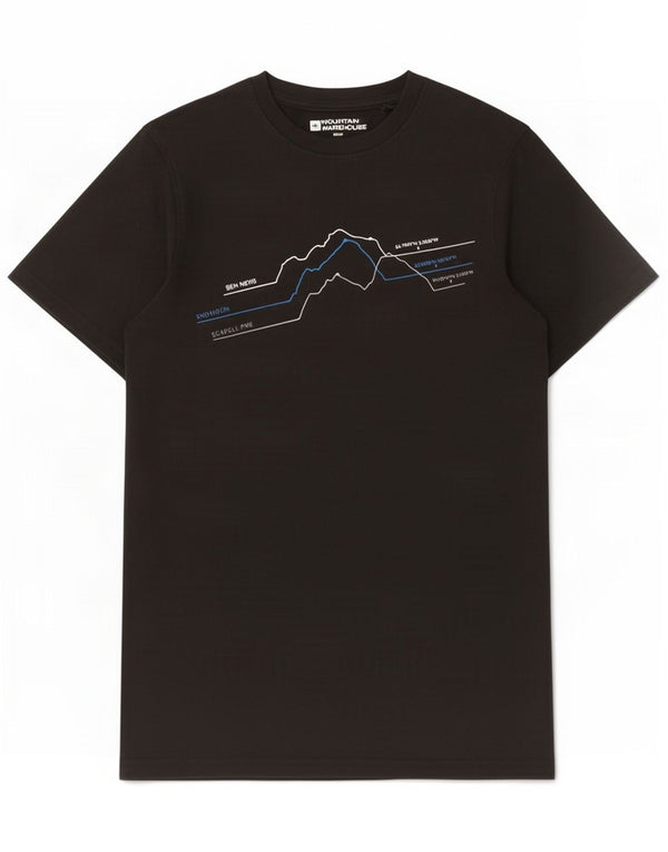 Mountain Warehouse T-shirt graphique pour homme XS en coton noir