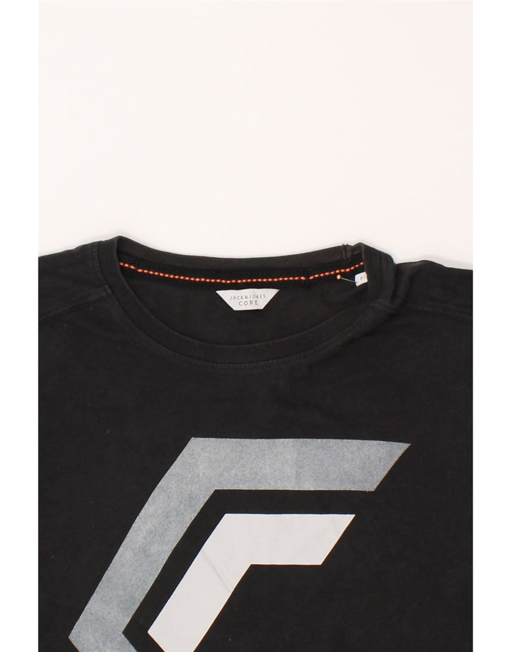 JACK & JONES Mens Graphic T-Shirt Top Small Black Cotton Vintage Jack & Jones and Second-Hand Jack & Jones from Messina Hembry 