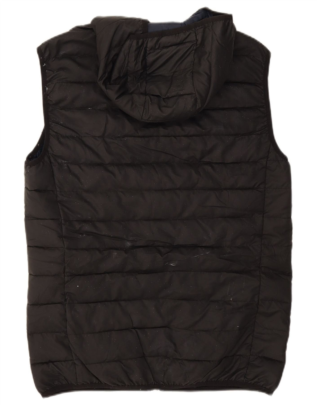 Zara Gilet rembourré à capuche pour homme UK 40 Large Noir Polyester