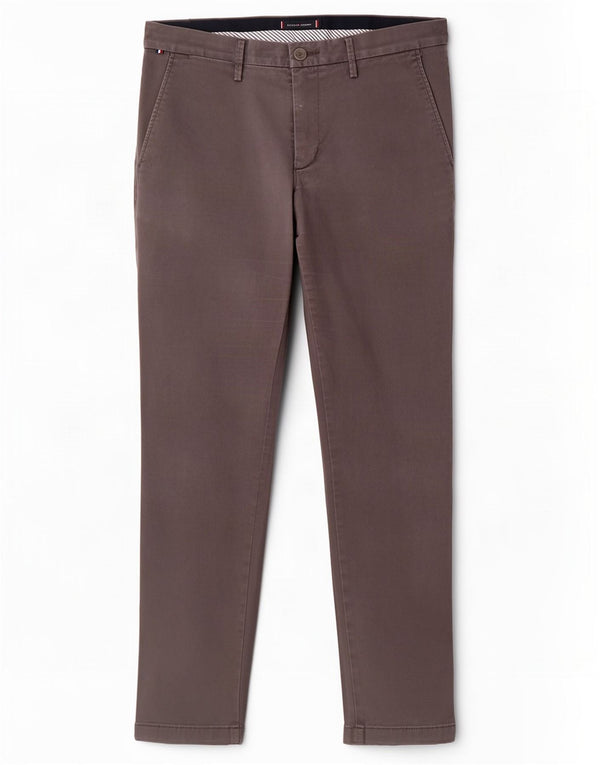 Tommy Hilfiger Pantalon Chino Slim Homme W32 L32 Gris Coton