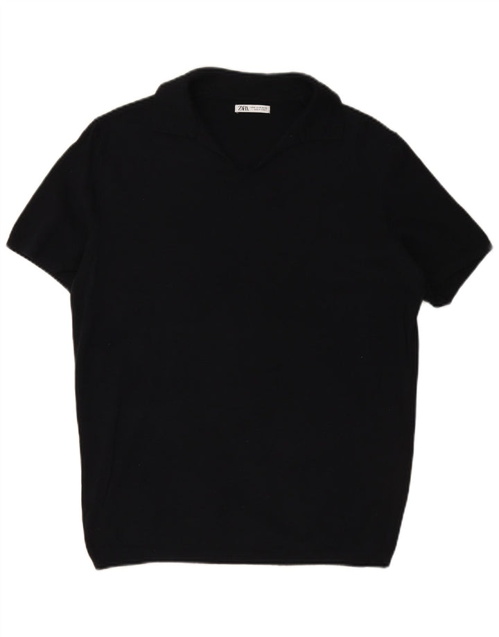 ZARA Polo Homme Bleu Marine Moyen