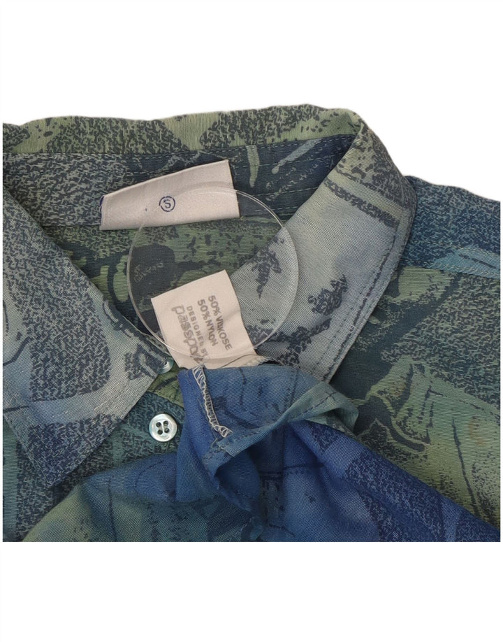Chemise à Manches Courtes Homme Passport Petit Bleu Géométrique Viscose