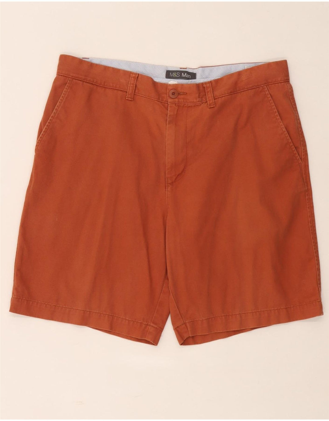 Marks & Spencer Short Chino Homme W36 Large Orange Coton