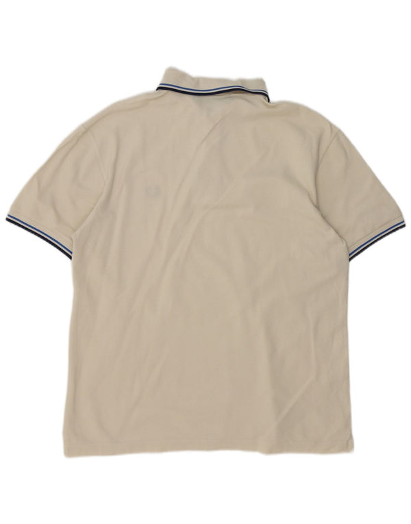 Fred Perry Polo Homme Coton Rayé Blanc Moyen