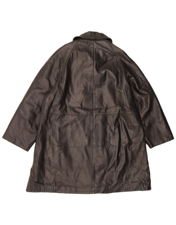 Kiros Manteau en cuir surdimensionné pour femme IT 44 Cuir noir moyen