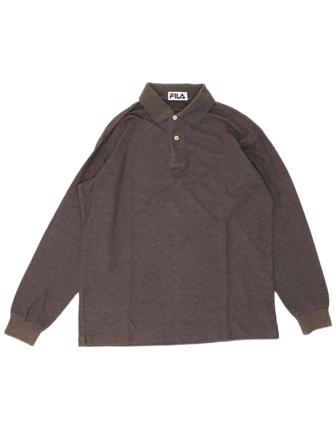 Fila Polo à manches longues homme petit gris coton