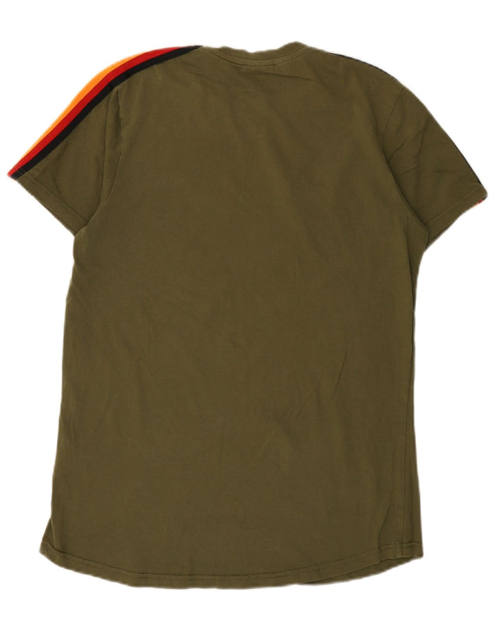 Ellesse T-Shirt Homme Vert Moyen Colourblock Cotton