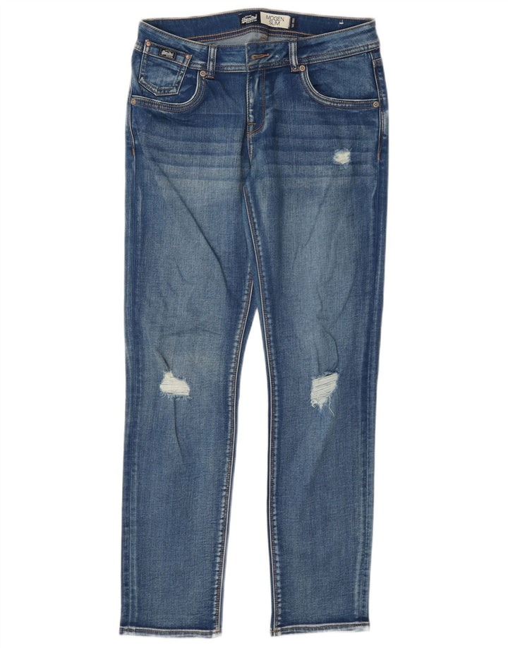 Superdry Jean Slim Imogen Distressed Femme W28 L30 Bleu Coton