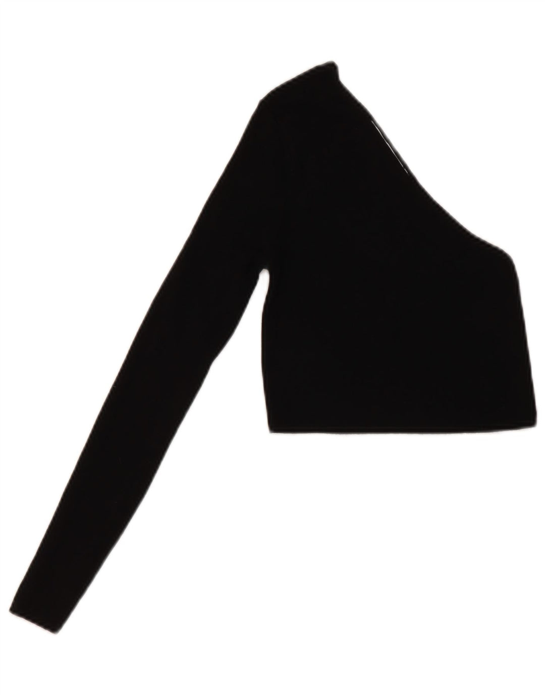 Zara Femme Crop One Épaule Top UK 8 Small Noir Viscose