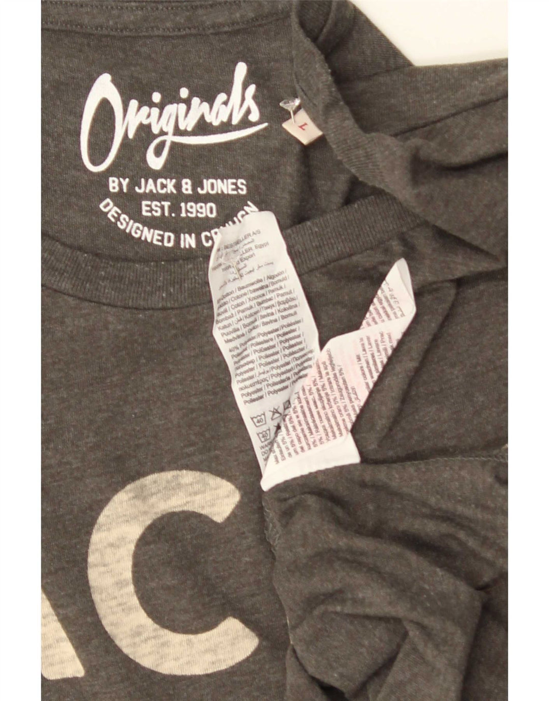 Jack & Jones T-Shirt Graphique Homme Grand Gris Coton