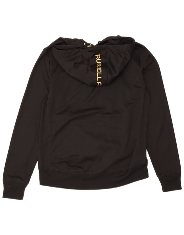Russell Athletic Pull à capuche surdimensionné graphique pour femme UK 10 Petit Noir