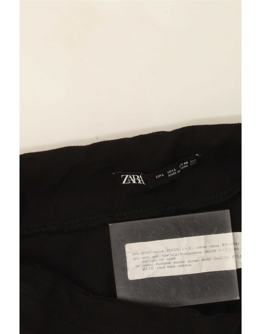 Zara Leggings Femme UK 14 Large Noir Viscose