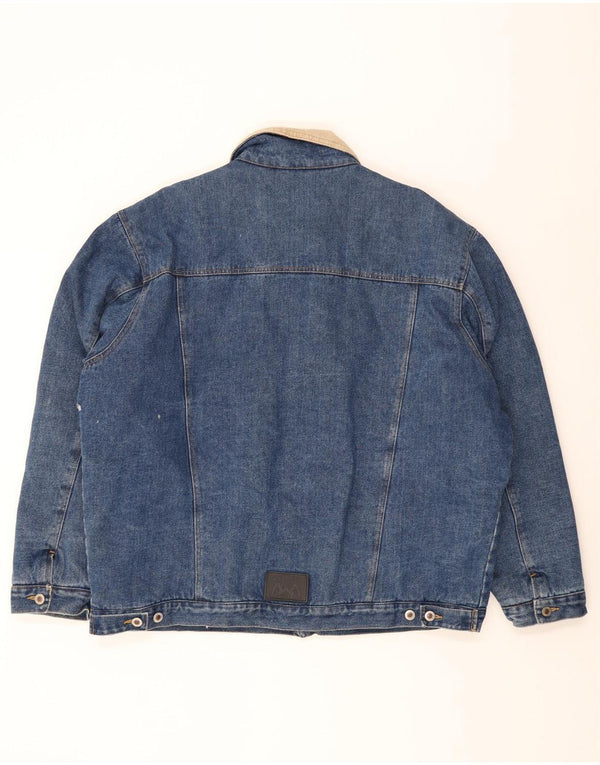 vintage Mens Sherpa Denim Jacket UK 44 2XL Coton Bleu