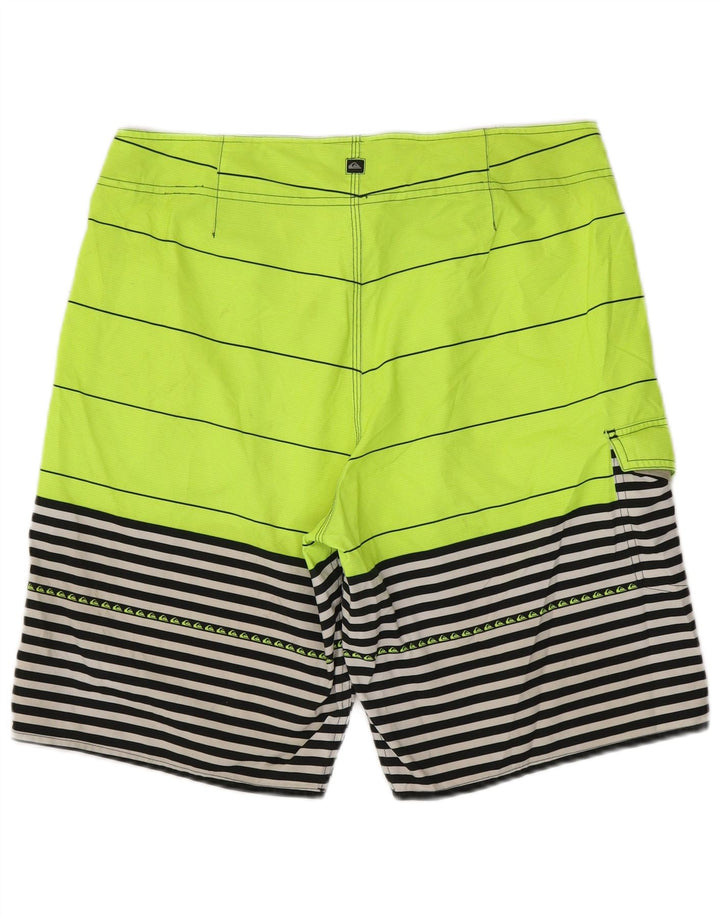 QUIKSILVER Short de Bain Homme Large Rayé Vert Polyester