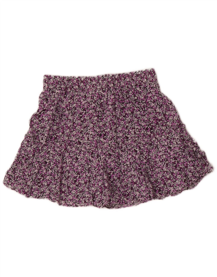 ZARA Femme Mini Jupe À Volants Petit W27 Multicolore Floral Viscose