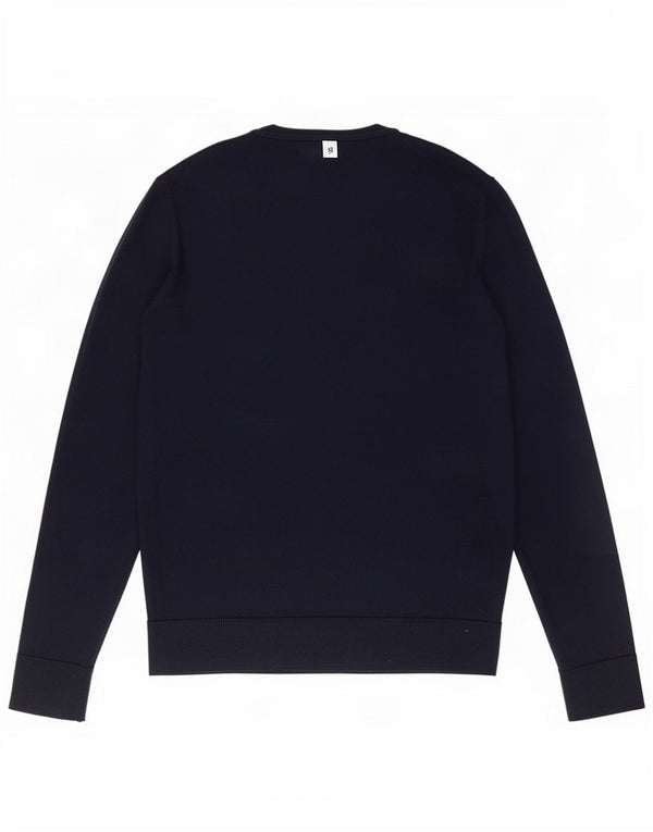 Jack & Jones Mens Crew Neck Jumper Sweater Medium Navy Blue Merino Wool