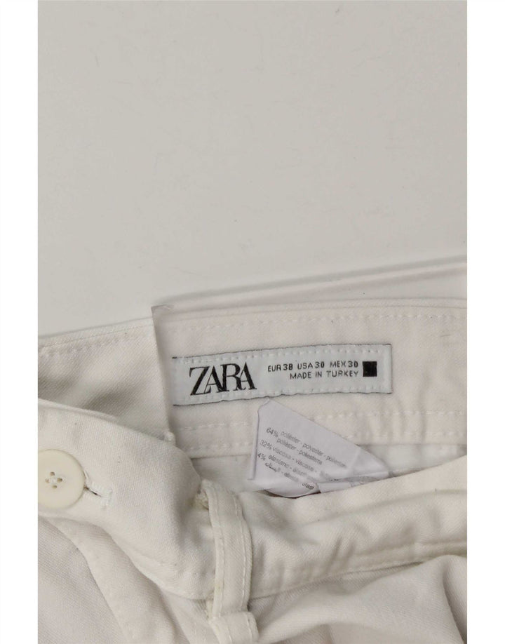 Zara Pantalon Chino Slim Homme EU 38 Small W30 L28 Polyester Blanc