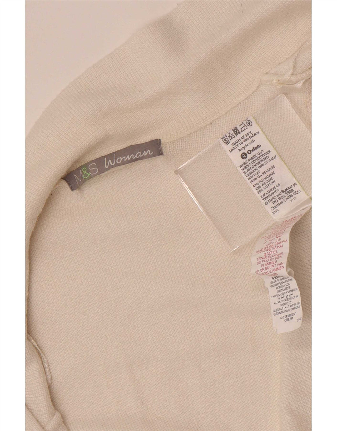 Marks & Spencer Pull Cardigan Ouvert Femme UK 14 Beige Moyen Polyamide