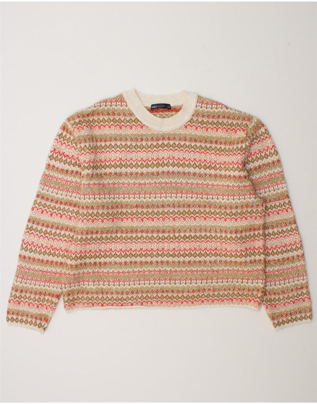 Marks & Spencer Pull ras du cou pour femme UK 16 Large Multicolore