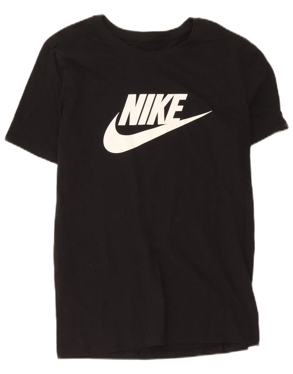 Nike T-shirt graphique pour femme UK 12 en coton noir moyen