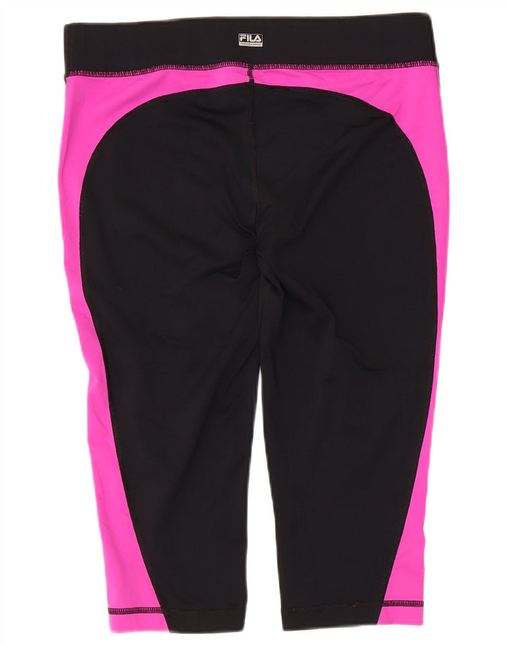 Fila Leggings Capri Femme UK 44 Polyester Colorblock Noir Moyen