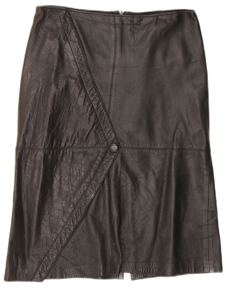 jupe en cuir femme vintage W30 Noir moyen