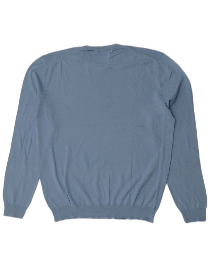 Benetton Pull Col Rond Homme XL Bleu Coton