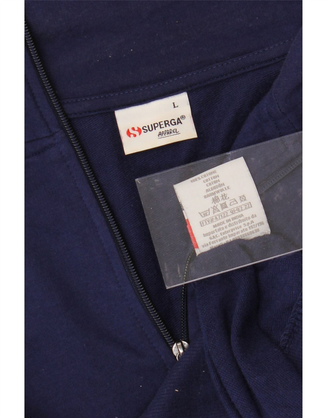 SUPERGA Veste de survêtement pour femme UK 16 Large Bleu marine Coton