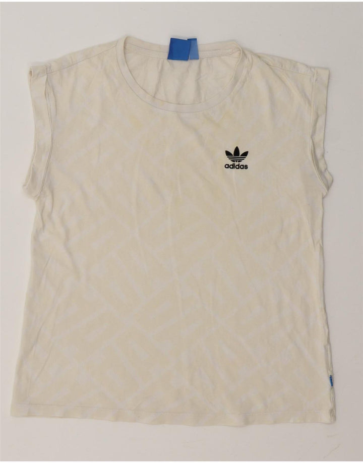 Adidas T-shirt graphique pour femme UK 10 Small Blanc cassé