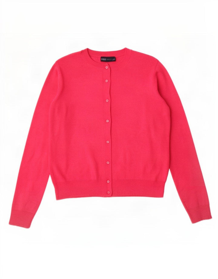 Marks & Spencer Pull cardigan court pour femme UK 12 Viscose rose moyen