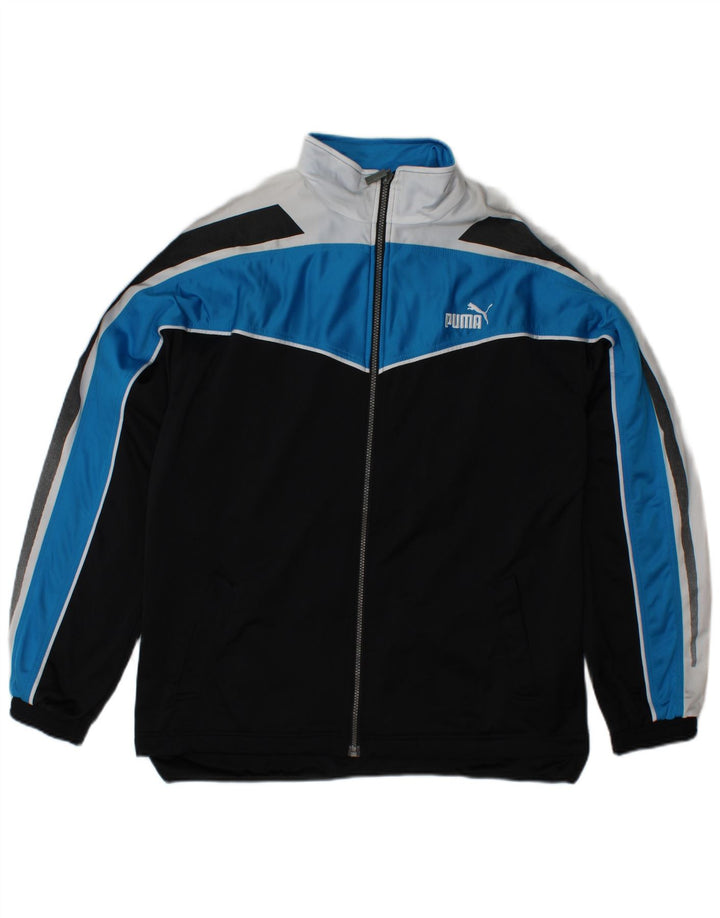 PUMA Veste de survêtement graphique pour hommes, petit, noir, polyester color block